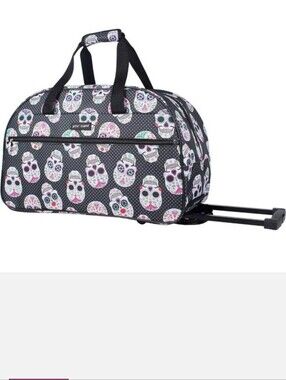 Betsey Johnson-Duffel Bag w/ wheels & handle. BONUS Drawstring Bag